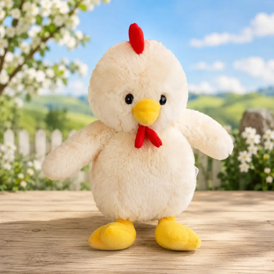 617034D- POLLO GALLO 9.5"  24CM  peluches +INFO+FOTOS