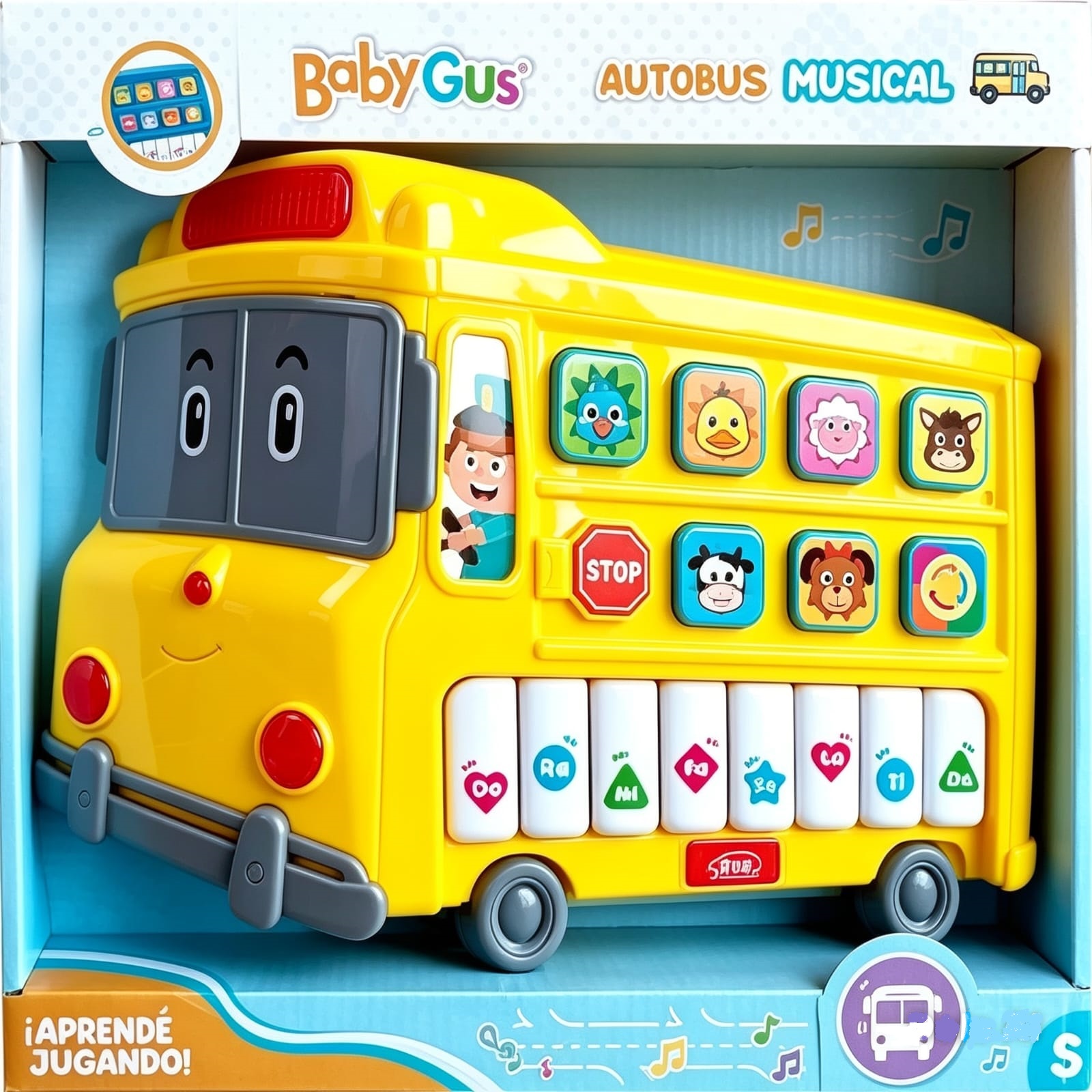 54469- CAMIONCITO PIANO ANIMALES SONIDOS LUCES 30X25X5 +INFO +FOTOS