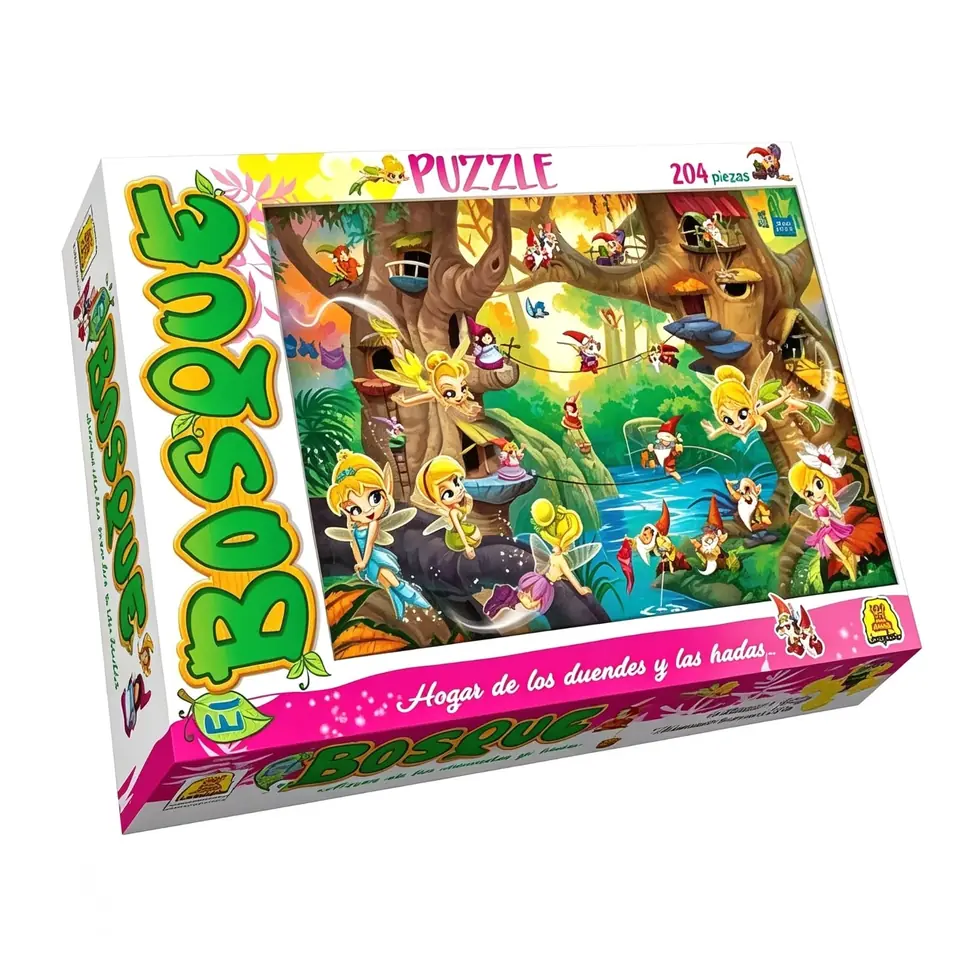 IM58- El Bosque Contiene 1 puzzle de 204 piezas Medidas del puzzle 67 x 46 cm Medidas de la caja 37.5 x 26 x 6 Puzzle Infantil.IMPLAS CAJA X 6