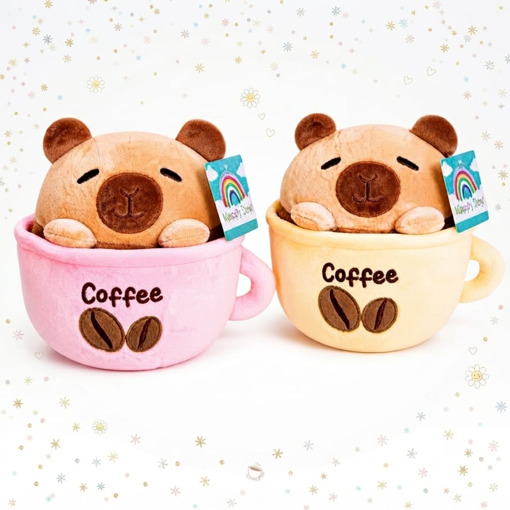 851487- ANIMALES CAFE CAPIBARA 8"=20CM  2MOD peluches +INFO+FOTOS