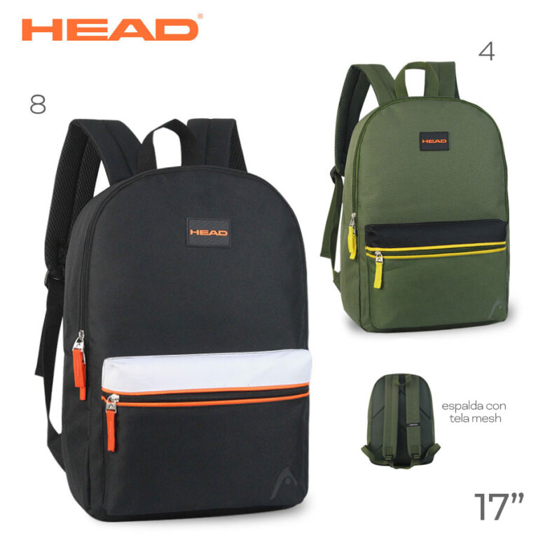 27174 – Mochila Head Descripción: Composición: 100% nylon Alto: 43 cm Ancho: 29 cm Profundidad: 14 cm MAS INFO EN FOTO