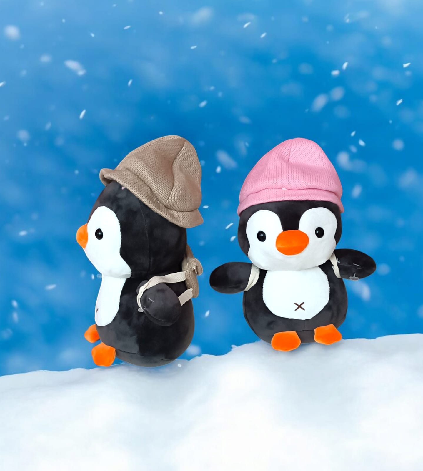613733 - PINGUINO 8"=20CM  CON GORRO y mochila ANIMALES DE MAR +INFO+FOTOS