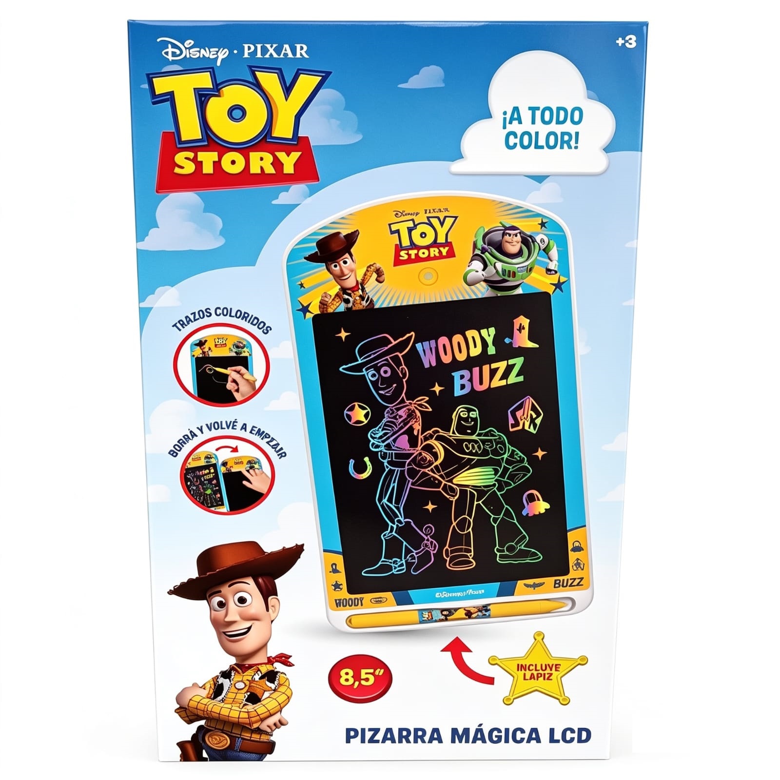 57700- PIZZARRA MAGICA TOY STORY A COLOR LCD 8.5"  27X15X1 JUGUETES +INFO+FOTOS
