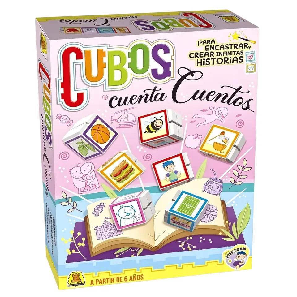 IM198 - Cubos Cuenta Cuentos (DIDACTICOS EDUCATIVOS IMPLAS X 8) ¡Cubos Cuenta Cuentos es el juego ideal si te gusta contar historias! A través de imágenes que se eligen al azar déjate llevar por la imaginación para contarle a los demás participantes una historia creada por vos. ¡Asi los cuentos nunca se acaban! (+FOTO)