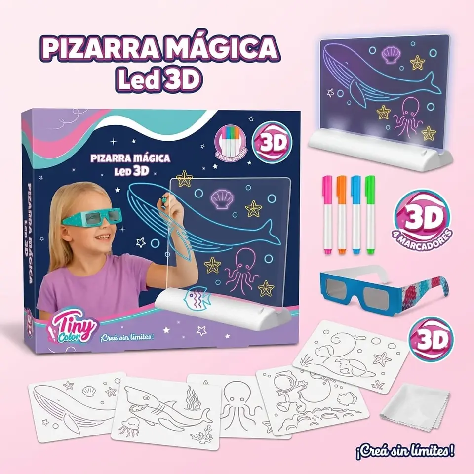 57584- PIZARRA MAGICA 3D ESPACIAL NENA C/LUZ 28X26 CAJA JUGUETES 30X28X5 +info+fotos