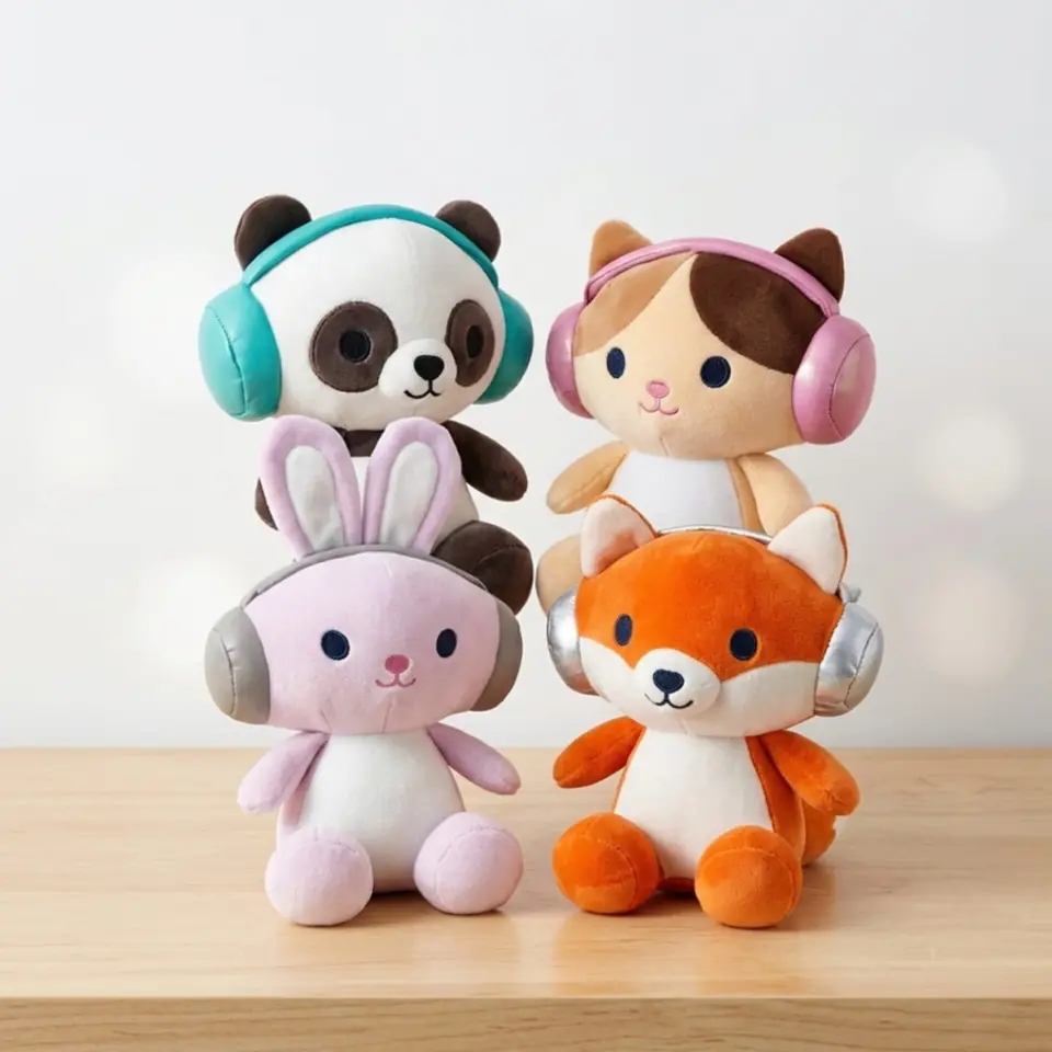 851351-9 - ANIMALES CON AURICULARES 9"=23 CM 4 MOD +INFO+FOTOS
