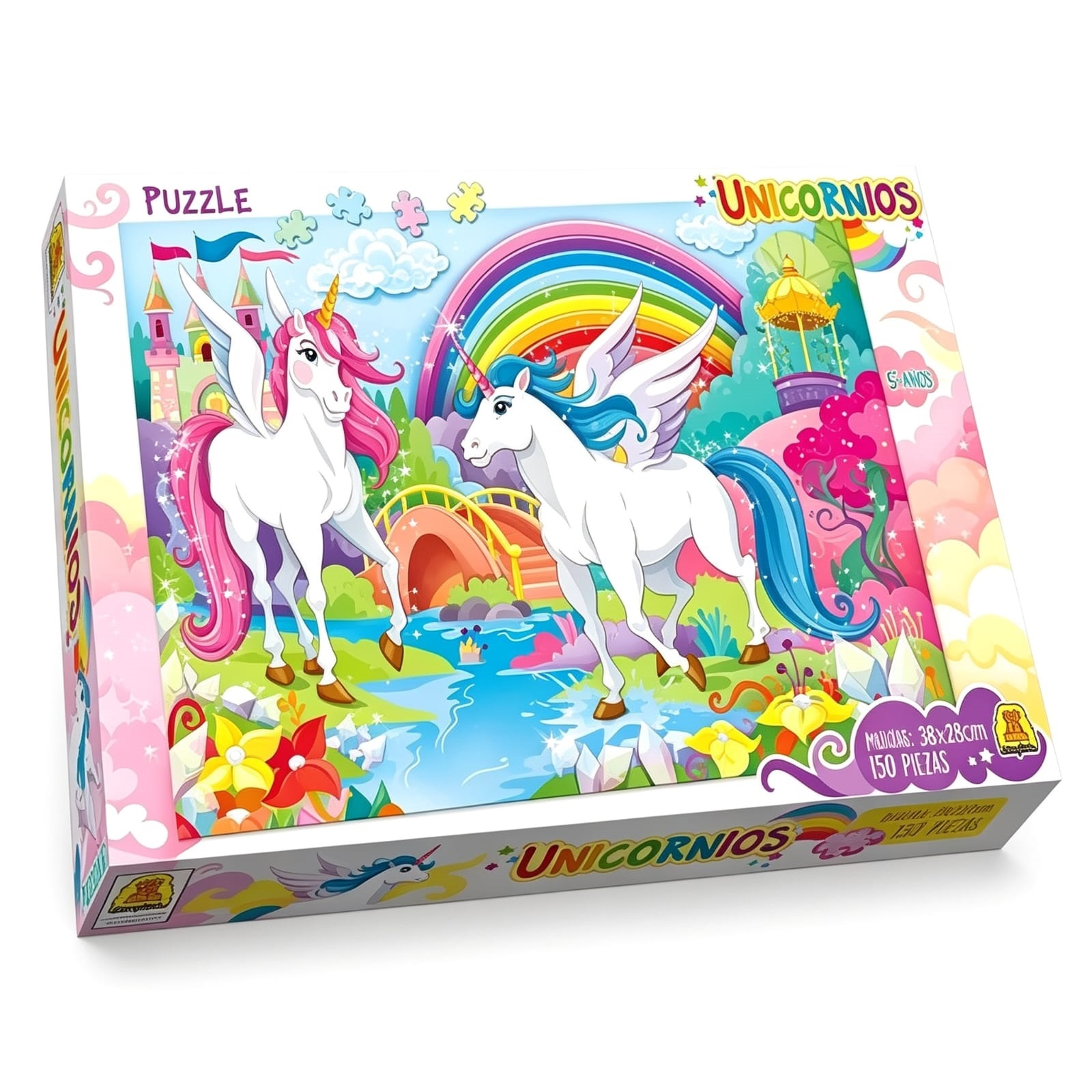 IM213- Unicornios Contiene 1 puzzle de 150 piezas Medidas 35 x 50 cm Medidas de la caja 34.5 x 22.4 x 4.4 cm Puzzle Infantil. IMPLAS  CAJA X 8