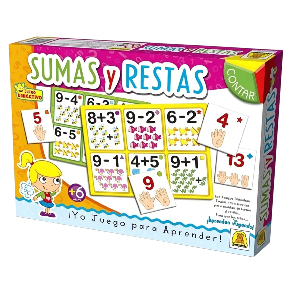 IM314- Sumas y restas DIDACTICOS EDUCATIVOS, Edad: a partir de 6 años Participantes: 1 a 4 Medidas de la caja: 27 x 19.5 x 3.5 cm Juego de operaciones matemáticas. IMPLAS CAJAX12.