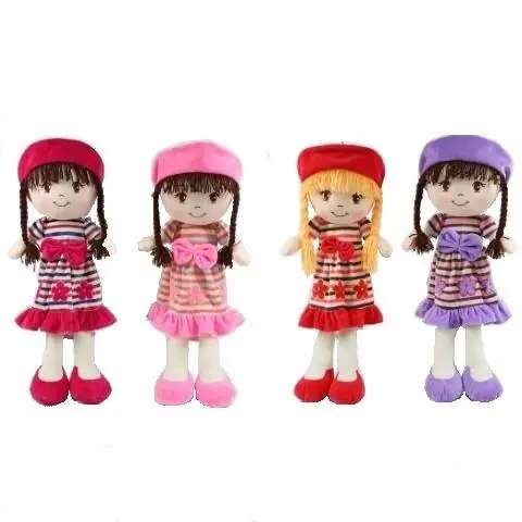 97756s  MUÑECA 20"= 50CM VESTIDO RAYADO
