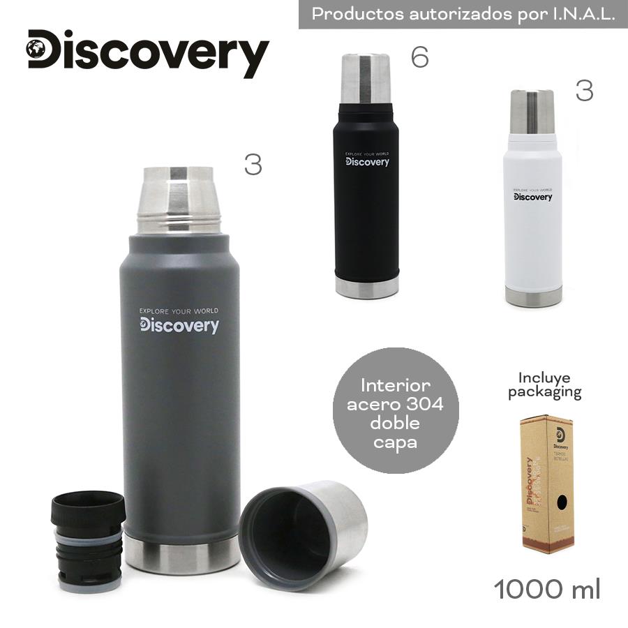 18487- Termo Discovery	1000ml	Acero	Tapa termo. Incluye packaging +info+fotos