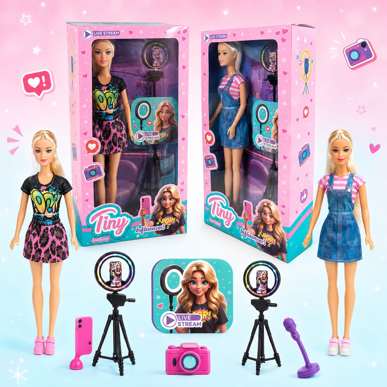 56650- MUÑECA TINY INFLUENCER 32X17X6 +INFO+FOTOS