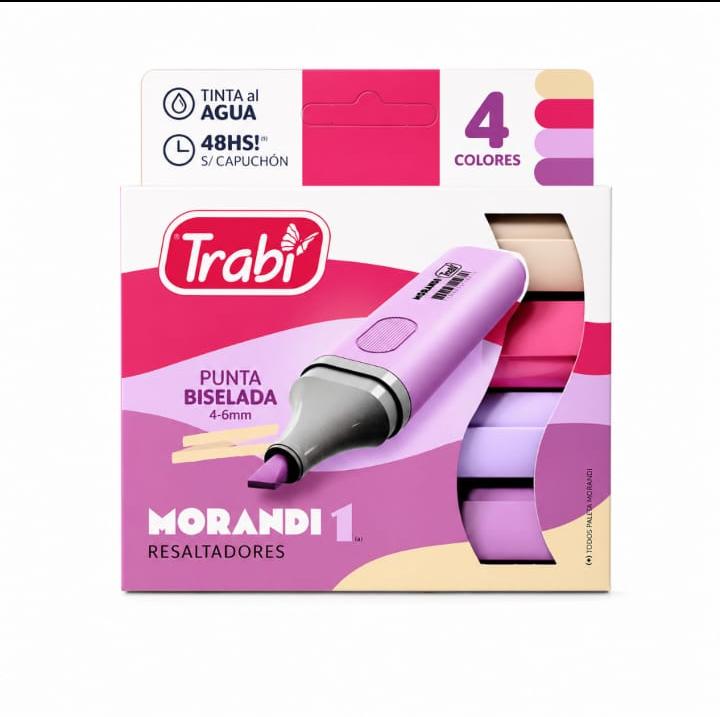 RESM1X4- Resaltador High Texter Trabi Morándi 1 surtido x4