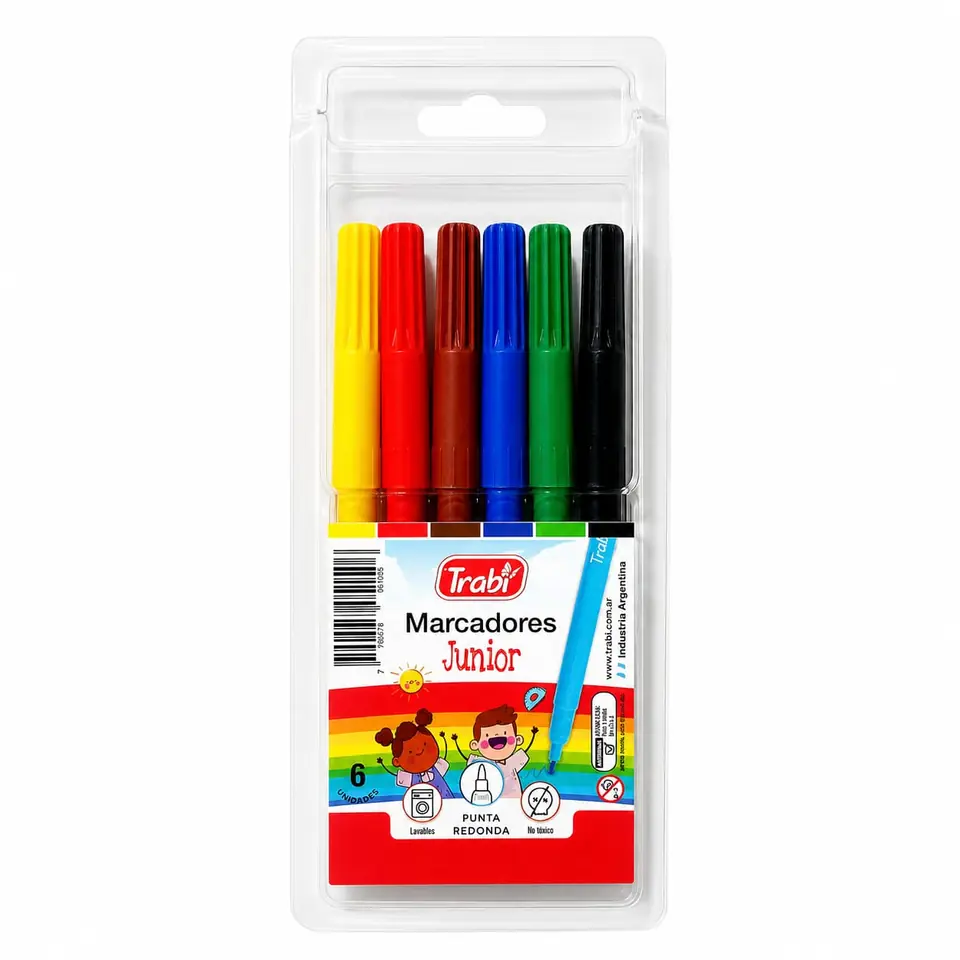 JX6C- MARCADORES INFANTILES JUNIOR TRABI X6 CLASICO BLISTER