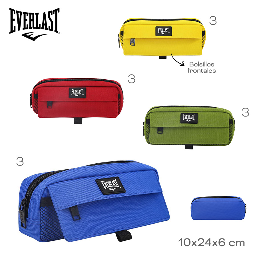 30236- Cartuchera Everlast	10cmX24cmX6cm	Cordura	Bolsillos frontales +INFO+FOTOS