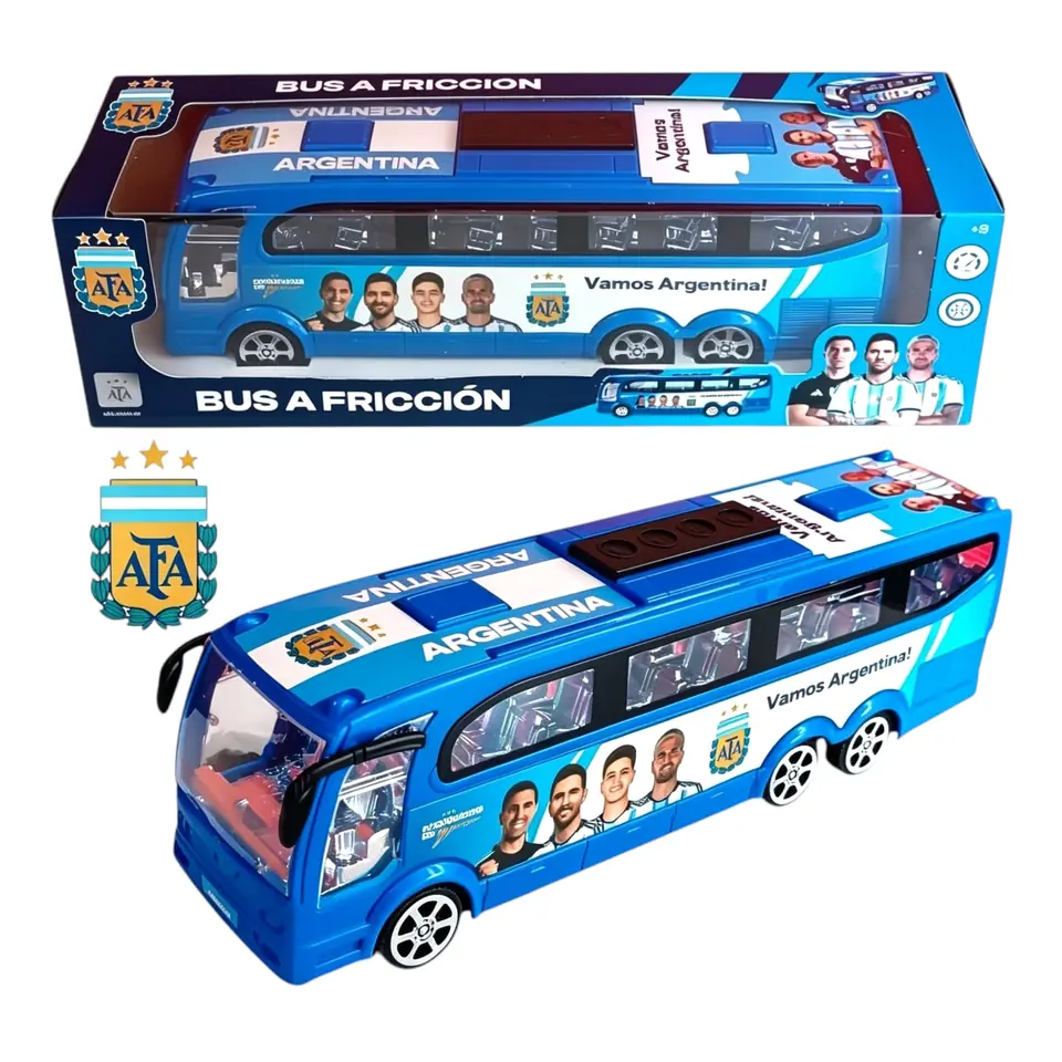 57719- AUTOBUS FRICCION "AFA LICENCIA OFICIAL" 35X10X8 JUGUETE  +info+fotos
