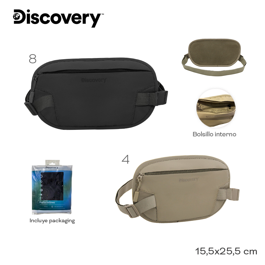 19642- Porta valores DISCOVERY	 13 CMx30 CM		NYLON	INCLUYE PACKAGING +info+fotos