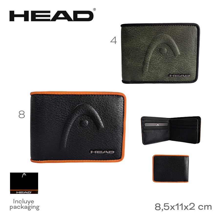 28917 - Billetera Head, +INFO+FOTOS Info: Incluye packaging Composición: PU Alto: 8,5cm Ancho: 11cm Profundidad: 2cm