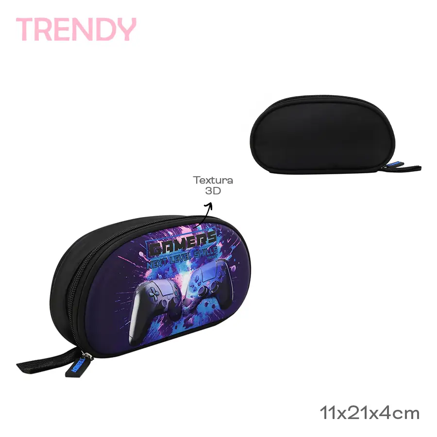 30127- Cartuchera Trendy	11cmX21cmX4cm	Nylon +INFO+FOTOS