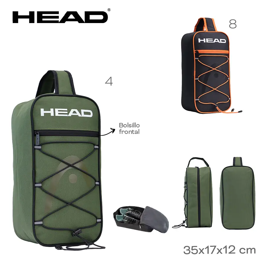 28514 - Botinero Head +info+fotos Info: Bolsillo frontal  Composición: Cordura  Alto: 35cm  Ancho: 17cm  Profundidad: 12cm