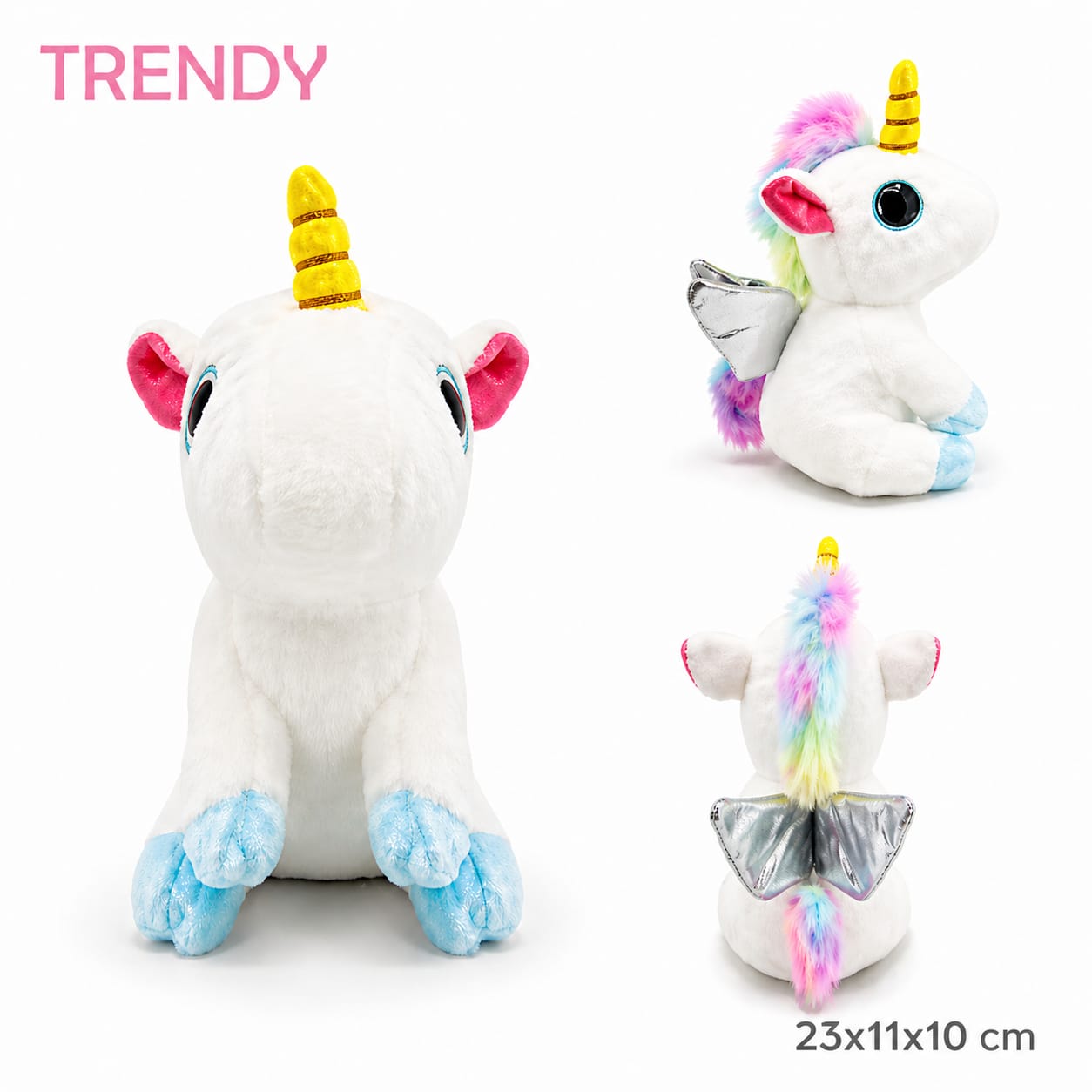 30453- UNICORNIO LINEA TRENDY 23X11X10 PELUCHE, +INFO+FOTOS