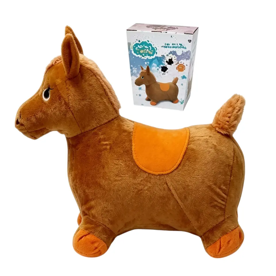 *56115- SALTARIN INFLABLE CABALLO PELUCHE TEXTURA SUAVE ,ANTIDESLIZANTE 1300KG 25X50X42 +INFO+FOTOS