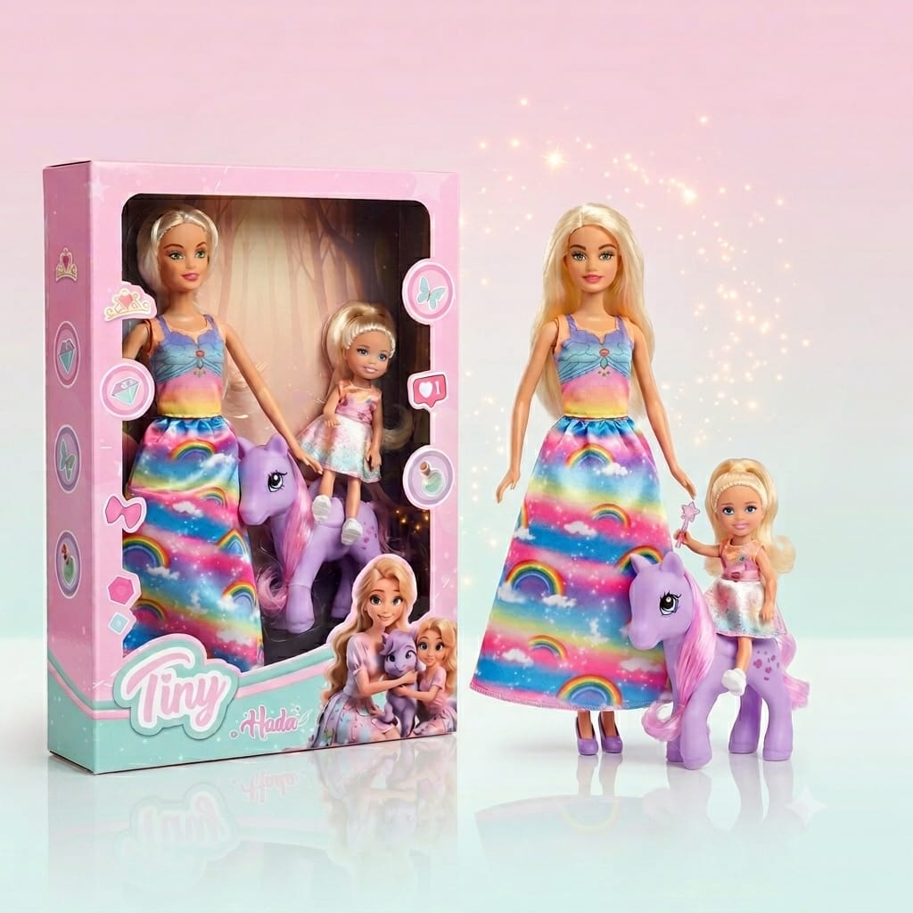 57548- MUÑECA TINY Y LUCY CON SU DULCE PONY 33X24X5 JUGUETES +INFO+FOTOS