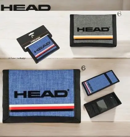 26639 - BILLETERA HEAD NÁUTICAS , COMPARTIMIENTOS INTERNOS CIERRE CON ABROJO E INCLUYE PACKAGING IDEAL PARA EXHIBICIÓN, 100% NYLON, 12.50 X 27 CM