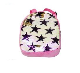 16001- MOCHILA LENTEJUELA REVERS ESTRELLA 21X18X7CM   POLYESTER
