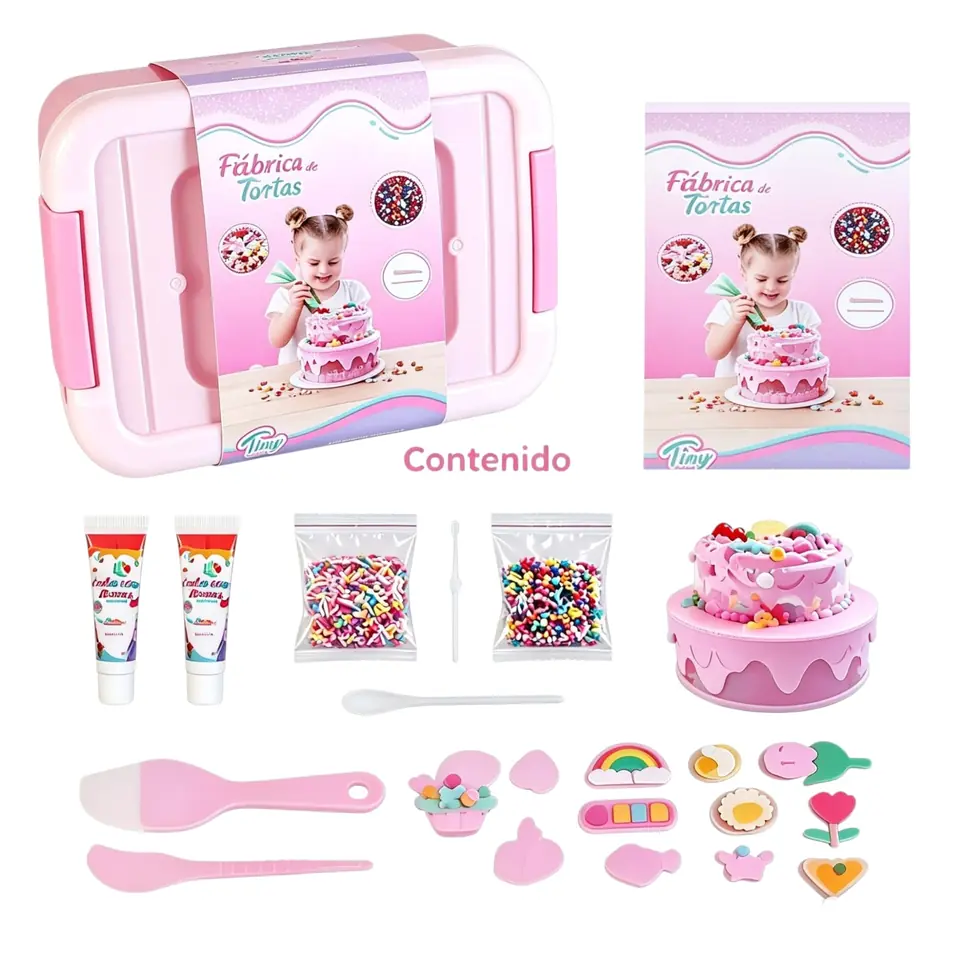 *57618- FABRICA DE TORTAS TINY  EN CAJA DE PLASTICO ACCES 20X15X10 JUGUETES +INFO+FOTOS