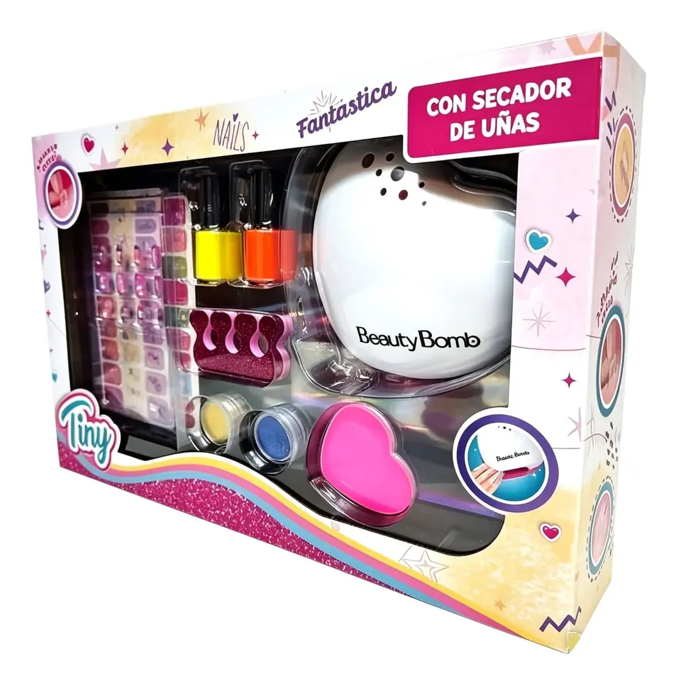 55268- SET DE UÑAS TINY C/SECADOR A PILA 33X21X4 +INFO+FOTOS
