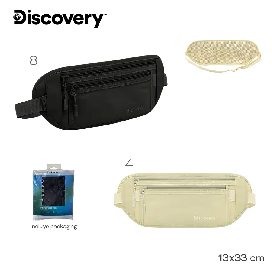 19641- Porta valores DISCOVERY	13 CMx33 CM		NYLON	INCLUYE PACKAGING +info+fotos