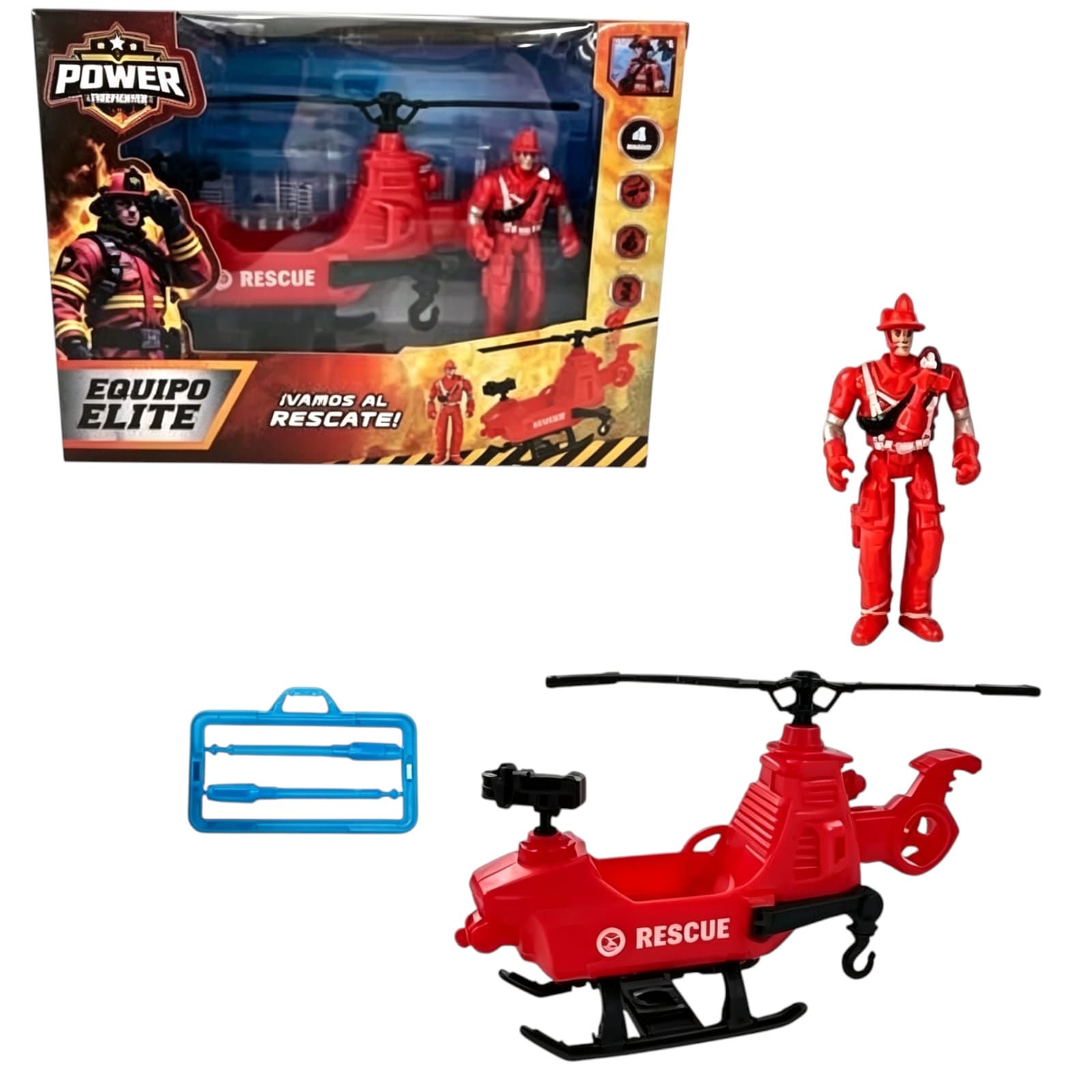 *55684- SET MEGA RESCATE BOMBERO CON HELICÓPTERO  23X7X18 +INFO+FOTOS