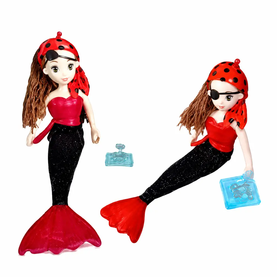 89008- MUÑECA SIRENA PIRATA 18"=46  C/PARCHE DESMONTABLE PELUCHE  +INFO+FOTOS