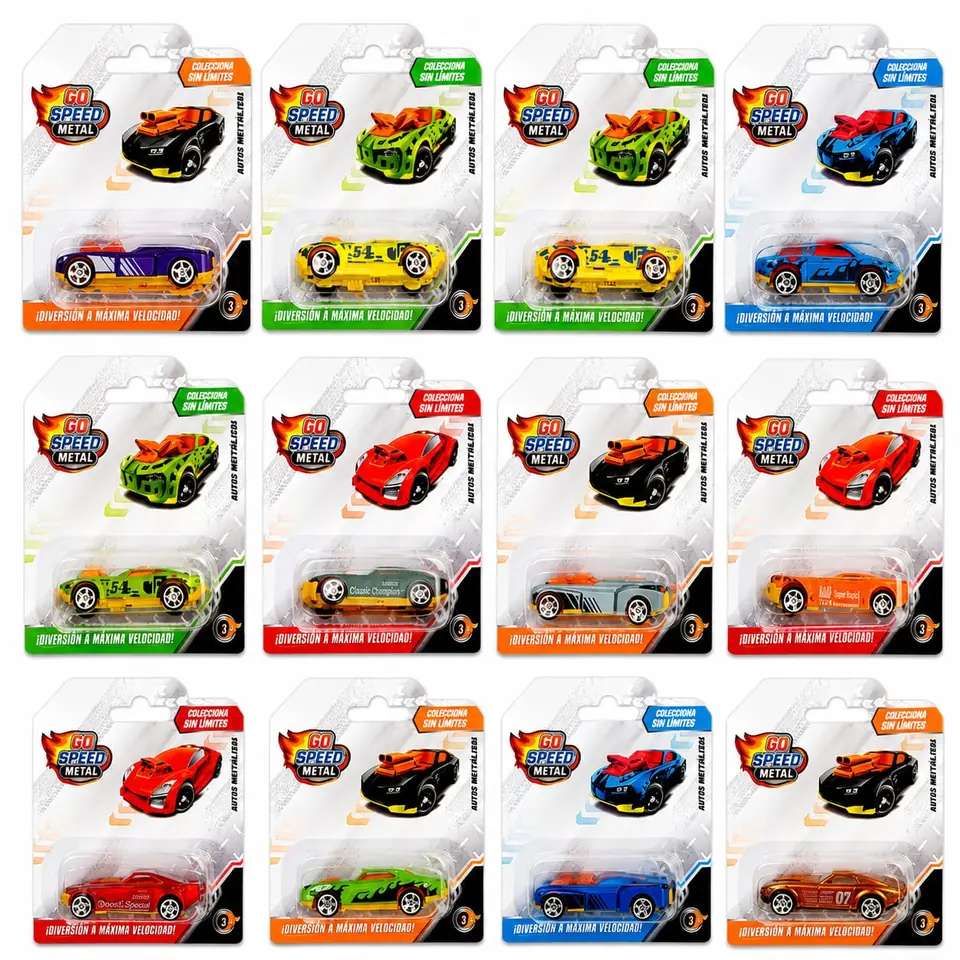 *55807-AUTO METAL COLECCION GO SPEED 16MOD MIXIADO 10X11X3 +INFO+FOTOS