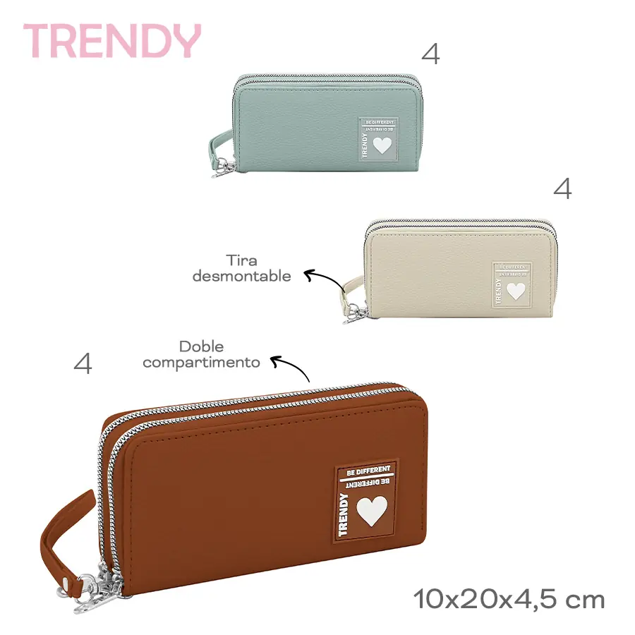 30249 - Fichero Trendy , +INFO+FOTOS Info: Doble compartimento, tira desmontable Composición: PU Alto: 10cm Ancho: 20cm Profundidad: 4,5cm