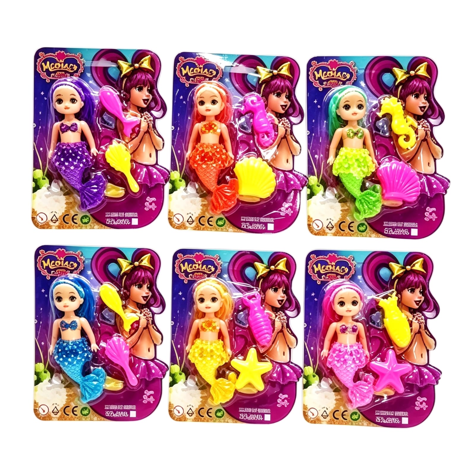*56310- MUÑECA SIRENA 12CM ARTICULADA C/ACCES
