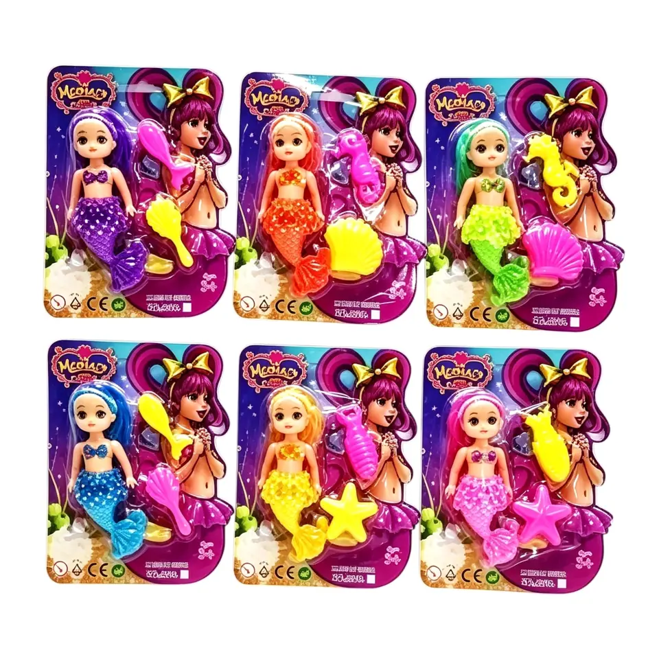 *56310- MUÑECA SIRENA 12CM ARTICULADA C/ACCES