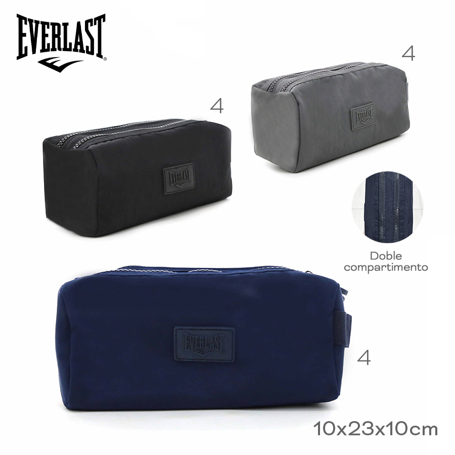 30226- Cartuchera Everlast	10cmX23cmX10cm	Nylon	Doble compartimento +INFO+FOTOS