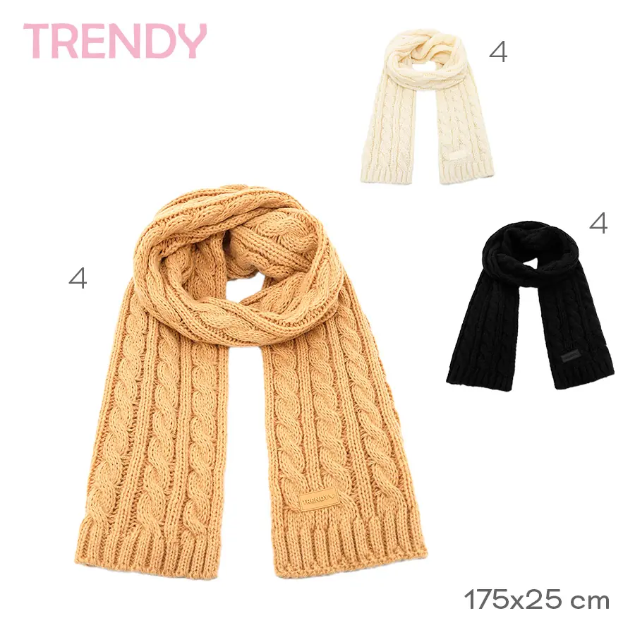 31127- Bufanda Trendy	175cm	25cm		Acrílico TEXTIL +INFO+FOTOS