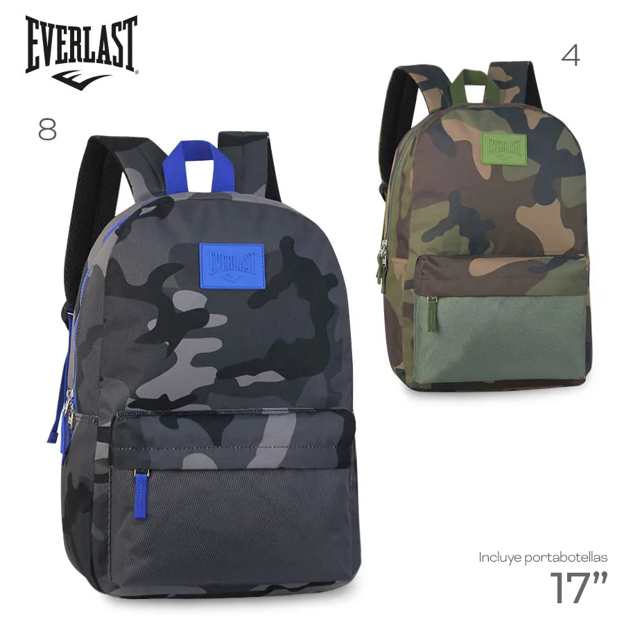 27169 – Mochila Everlast Descripción: 27169 –  Composición: 100% nylon Alto: 43 cm Ancho: 29 cm Profundidad: 14 cm MAS INFO EN FOTO