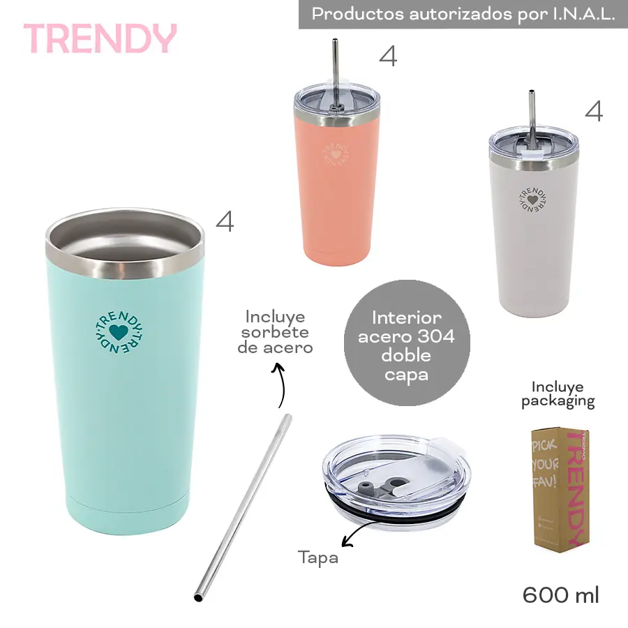 18484 - Vaso Termico Trendy 600ML, DESCRIPCIÓN EN +INFO+FOTOS