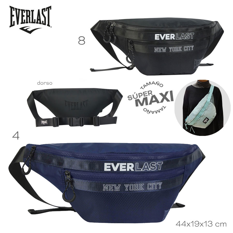 27263- Riñonera Everlast	19 cm	44 cm	13 cm	100% nylon	Tamaño super maxi +info+fotos