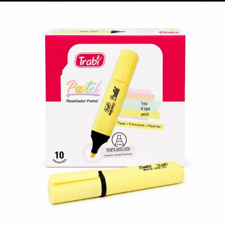 RESP- RESALTADOR TRABI PASTE HIGH TEXTER CAJA X10 PRECIO X UNIDAD $512, 11 COLORES