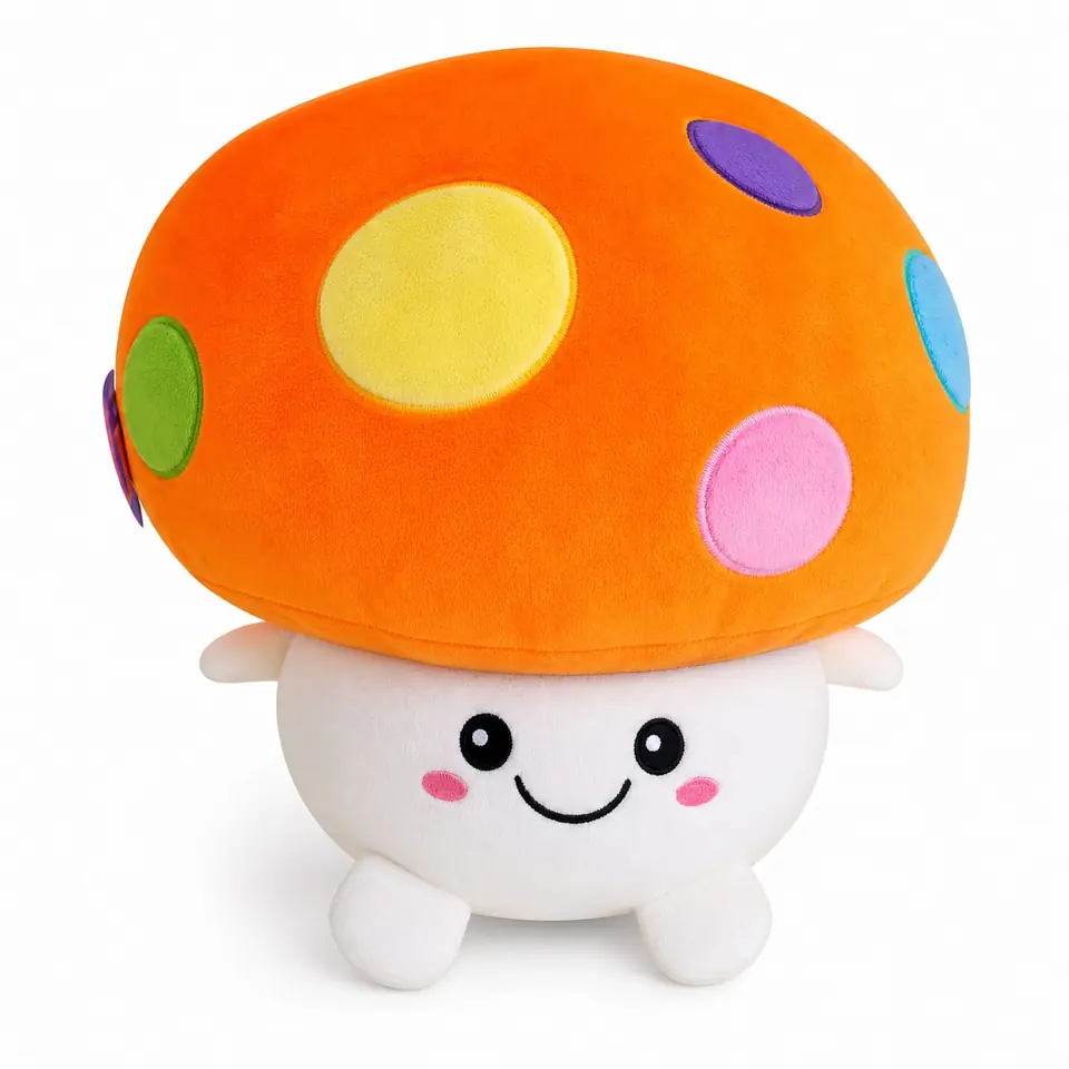 614702N- ALMOHADAS HONGO NARANJA 15"=38CM peluche +INFO+FOTOS