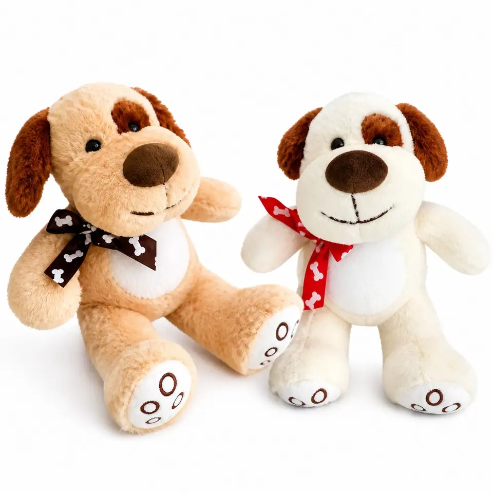 613738- PERRO 10.5"=27CM C/HUELLAS MOÑO peluches +INFO+FOTOS