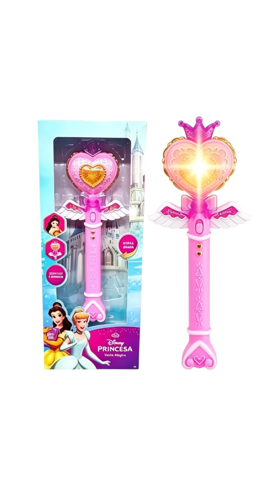 55940-VARITA MÁGICA PRINCESA LUZ SONIDOS 15X34X4 +INFO+FOTOS