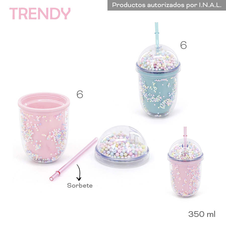 19021 - Vaso Trendy 350ML  Sorbete Composición: Plástico +INFO+FOTOS