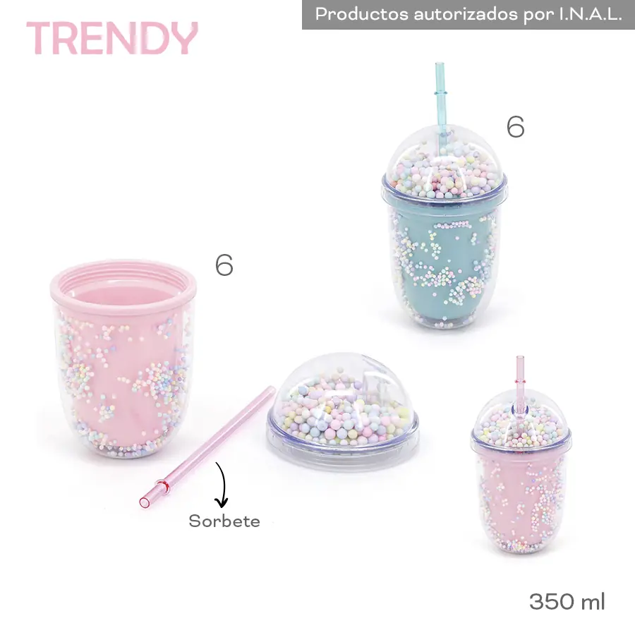 19021 - Vaso Trendy 350ML  Sorbete Composición: Plástico +INFO+FOTOS