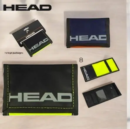 26638 - BILLETERA HEAD NÁUTICAS , COMPARTIMIENTOS INTERNOS CIERRE CON ABROJO E INCLUYE PACKAGING IDEAL PARA EXHIBICIÓN, 100% NYLON, 12.50 X 27 CM