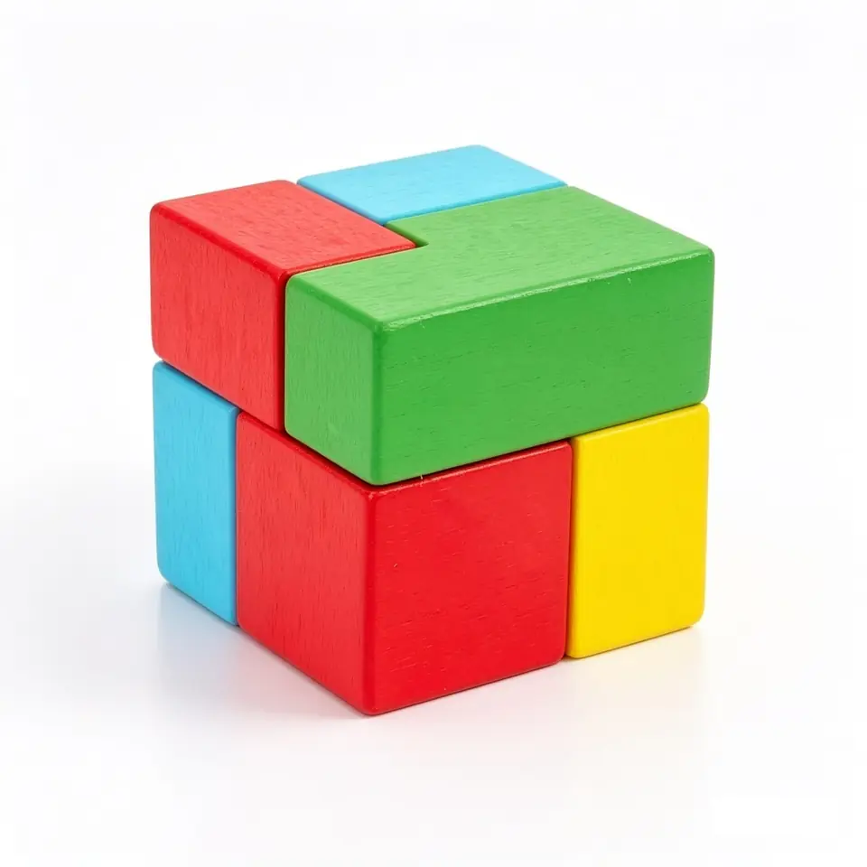 *58380- CUBO ENCASTRABLE DE MADERA 5X5 CM MONTESSORI 3D +INFO+FOTOS